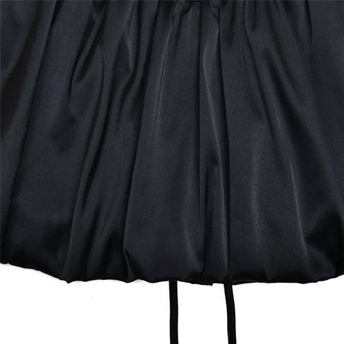 Load image into Gallery viewer, Black Lace Puffball Sexy Mini Dress For Women Fashion Lace-up Sheer Long Flare Sleeve High Waist Club Party Dress
