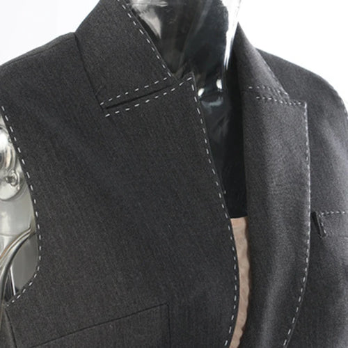 Load image into Gallery viewer, Women Gray Topstitched Mesh Elegant Shaped Long Dress New V-Neck Sleeveless Fashion Tide Spring Autumn 2025 1DJ0343
