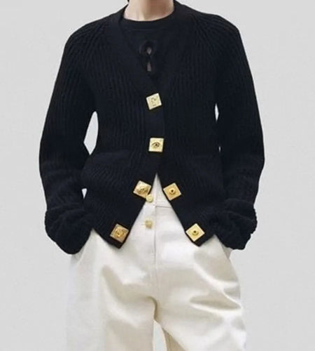 Solid Spliced Single Breasted Casual Cardigan for Women V Neck Long Sleeves Patchwork Pocket Basics Cardigan Female