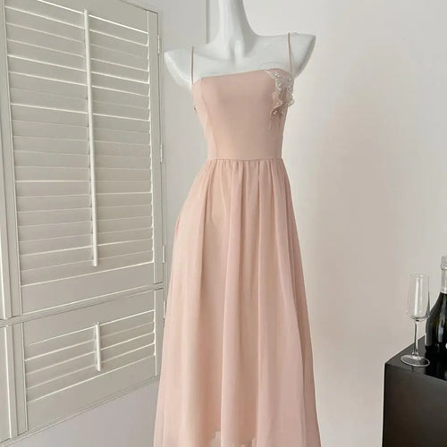 Load image into Gallery viewer, Summer Vintage Pink Sexy High Waist Sleeveless Evening Party Long Dress For Women Elegant Backless Pleated Slip Dress 2025 Trend
