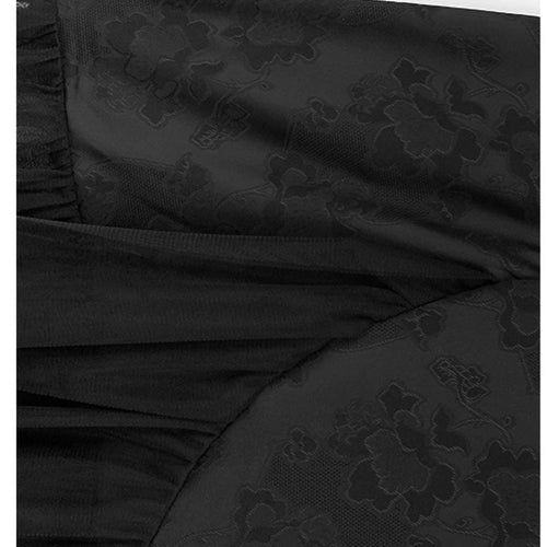 Load image into Gallery viewer, Women Black Jacquard Buckle Mesh Big Size Midi Dress New Stand Collar Short Sleeve Fashion Tide Spring Summer 2025 1DJ1231
