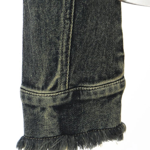 Load image into Gallery viewer, Blue Denim Irregular Hem Design Burr Slim Jacket New Lapel Long Sleeve Women Coat Fashion Tide Spring Autumn 2025 1DH5938
