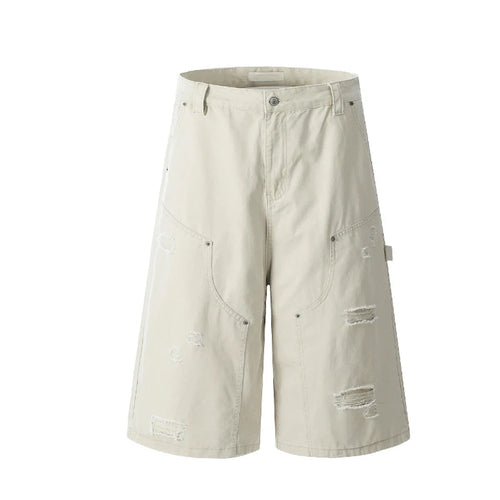 Load image into Gallery viewer, Men's Cargo Shorts New American Hip Hop Style Worn-out Hole Design Large Silhouette Multi Pockets Trendy Male Pants 9W1768
