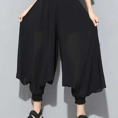 Load image into Gallery viewer, High Elastic Waist Black Chiffon Long Harem Pants New Loose Fit Trousers Women Fashion Tide Spring Autumn 2025 1DF5297
