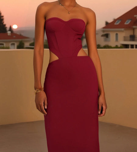 Solid Slimming Hollow Out Sexy Dresses for Women Trapless Sleveless Tunic Temperament Dress Female Fashion Clothing