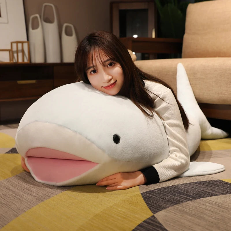 55/70/120cm Creative Giant Whale Plush Toys Cute Soft Lying Shark Pillow Sleeping Cushion Stuffed Animal Dolls for Children Kids