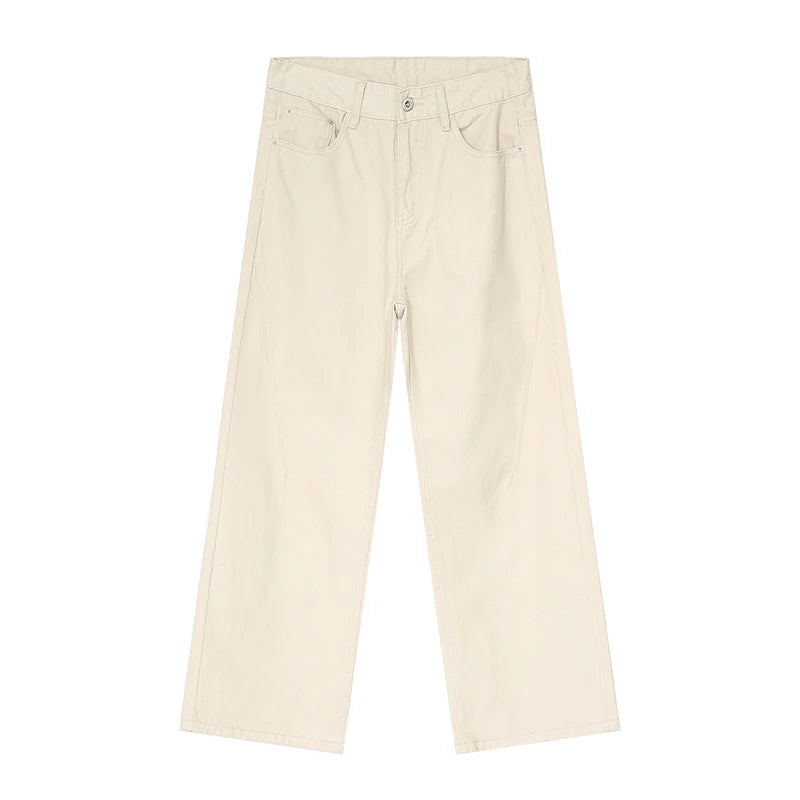 Men's fashion trend New denim pants Korean Minimalist Solid Color Cleanfit Straight Loose Jeans Trendy trousers 9C4539