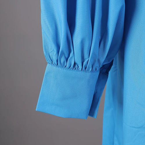 Load image into Gallery viewer, Women Black Irregular Shirt Dress New Lapel Lartern Long Sleeve Belt Waist Loose Fashion Tide Spring Autumn 2025 1DH2257
