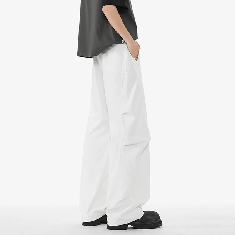 Summer Men's Casual Pants Splicing Solid Color Curved Knife Clothing Male American Floor Length Design Trousers 9W1391