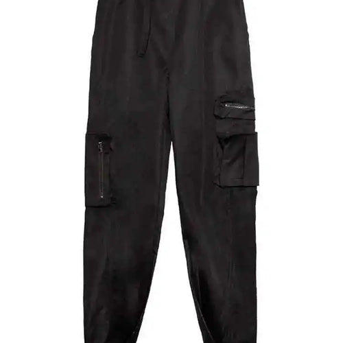 Load image into Gallery viewer, High Elastic Waist Black Belted Zipper Pockets Pants New Loose Fit Trousers Women Fashion Tide Spring Autumn 2025 1DF4632
