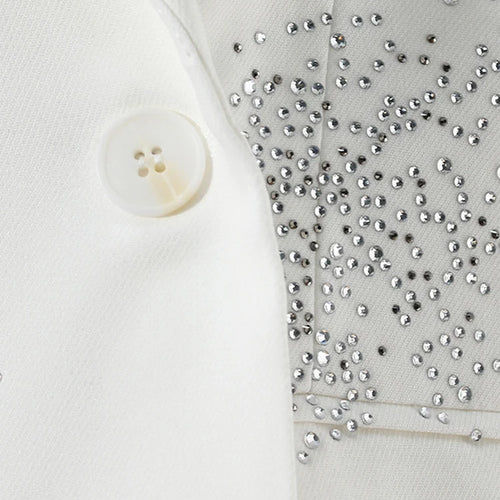 Load image into Gallery viewer, Women Black Rhinestones Shining Big Size Elegant Blazer New Lapel Long Sleeve Jacket Fashion Spring Autumn 2025 7AB3822
