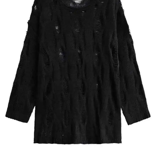 Load image into Gallery viewer, Brown Hollow Out Big Size Knitting Sweater Round Neck Long Sleeve Women Pullovers New Fashion Spring Autumn 2025 1DH6883
