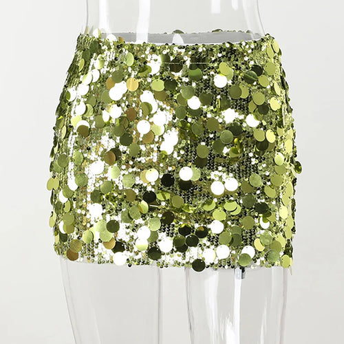 Load image into Gallery viewer, Summer New Sequins Sparkling Women Skirt Green High Waist Nightclub Mini Skirts Female Skinny Hot Girl Fashion Partywear
