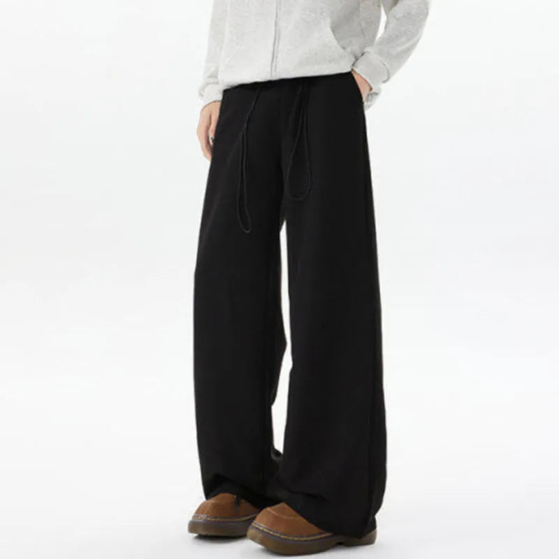 Men's New American Handsome Suit Pants Lace-up Contrasting Color Trendy Full Length Male Trousers Spring 2025 9W1397