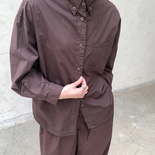 Load image into Gallery viewer, Women Coffee Brief Pocket Big Size Elegant Blouse New Lapel Long Sleeve Shirt Fashion Tide Spring Autumn 2025 1DH8367
