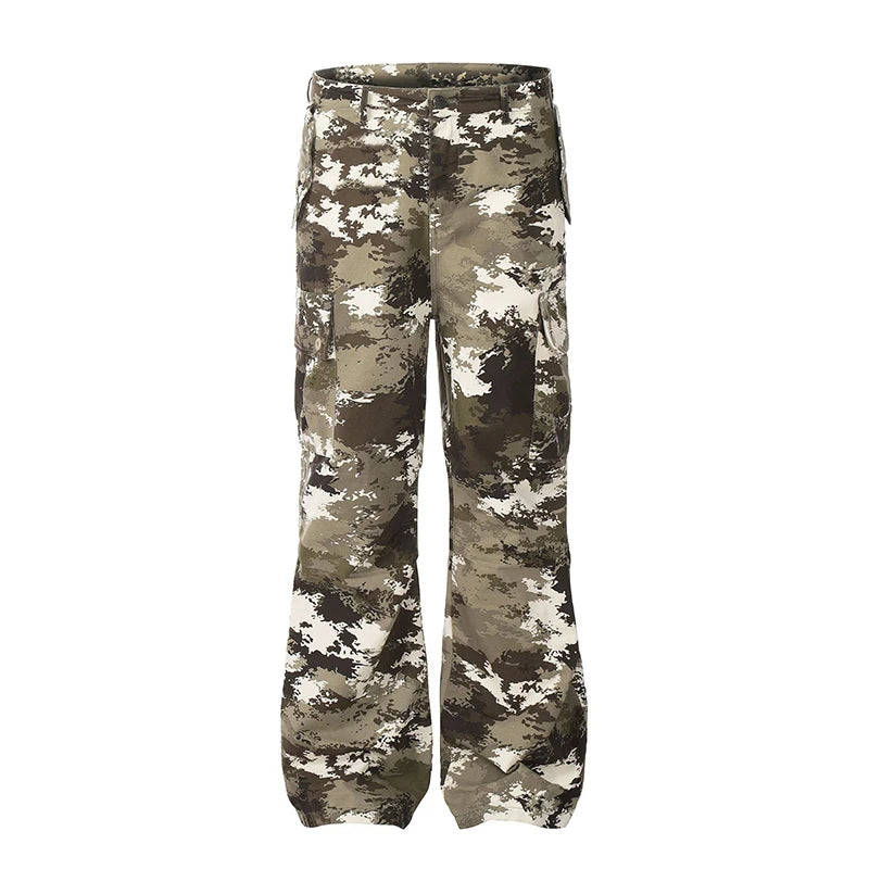 Men's Cargo Pants New American Style Loose Straight Leg Causal High Street Handsome Male Trousers Summer 2025 9W1737