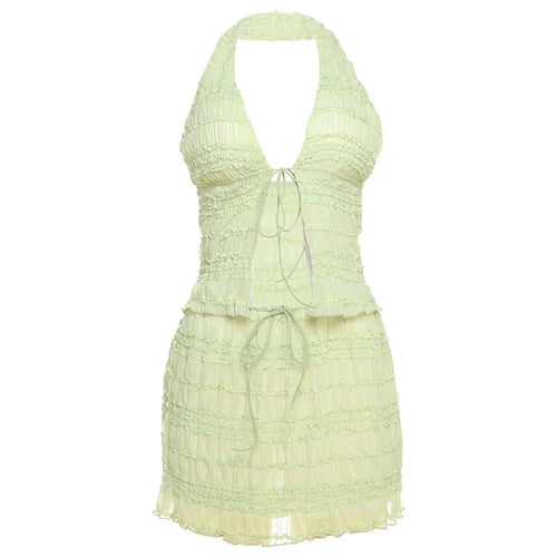 Load image into Gallery viewer, Summer Fashion Skirt Two Piece Sets Women Halter Tank Tops And Hot Skirt Female Beach Club Party Sexy 2 Piece Set
