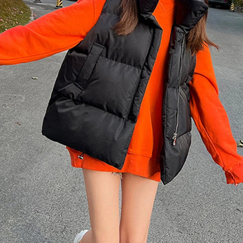 Load image into Gallery viewer, Women Jacket Sleeveless Pocket Loose Female Winter Vest New Fashion Daily Casual Ins Stylish Female Outwear Size M-2XL
