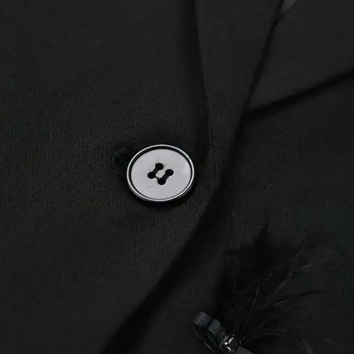 Load image into Gallery viewer, Women Black Nailed Feather Elegant Blazer New Lapel Long Sleeve Loose Fit Jacket Fashion Tide Spring Autumn 2025 CP1821
