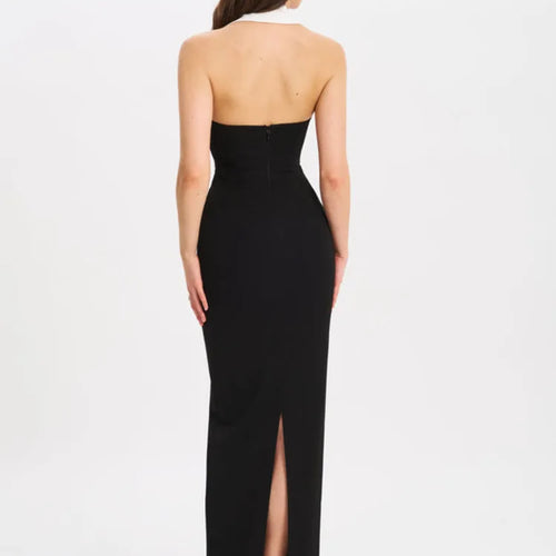Load image into Gallery viewer, Sexy Suit Lapel Deep V Backless Long Dress For Women Elegant Bodycon Button Party Club Evening Dress Female 2025 Spring
