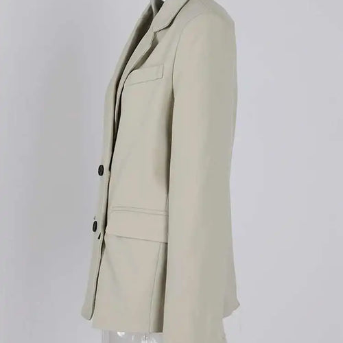 Load image into Gallery viewer, Women Apricot Striped Color-block Elegant Blazer New Lapel Long Sleeve Jacket Fashion Tide Spring Autumn 2025 CPG1175
