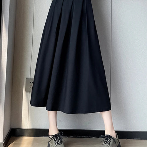 Load image into Gallery viewer, Classic Black High Waist Slim Women Midi Skirts Autumn Pure Color Basic Simple Casual Fashion 3-colors Female Suit Skirts
