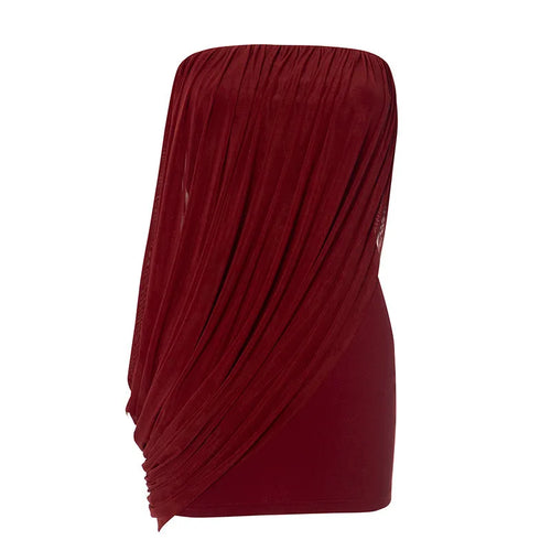 Load image into Gallery viewer, Strapless Off-shoulder Sleeveless Sexy Mesh Slim Mini Dress For Women Patchwork Backless High Waist Club Party Dress
