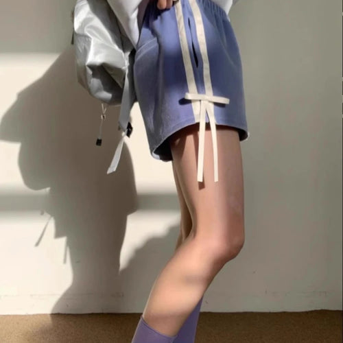 Load image into Gallery viewer, Japanese Shorts Women Clothing New Bottoms Patchwork Bow Elastic Waist Casual Pants Pantalones Cortos De Mujer 2024 New Bottoms

