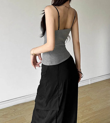 y2k Tops Women Aesthetic Clothing Lace Trim Low Cut Spaghetti Strap Sleeveless Camisole Vest 2000s Clothes Streetwear