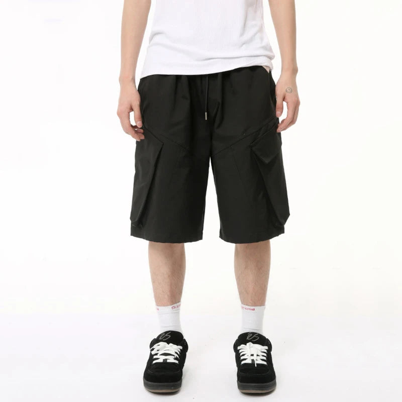 American Style Men's Casual Shorts Three-dimensional Slant Pocket Cargo Pants Summer Loose Straight Men Bottoms 9C6475