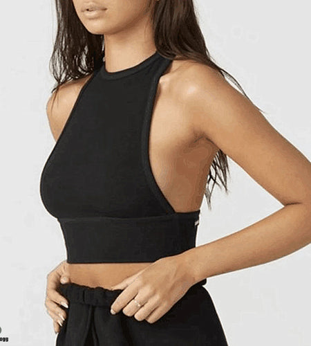 Pad High Impact Vest Women Strap Nylon Sports Bra Tops Gym Bustier High Neck Crop Tops Fitness Bralette Active Blouses