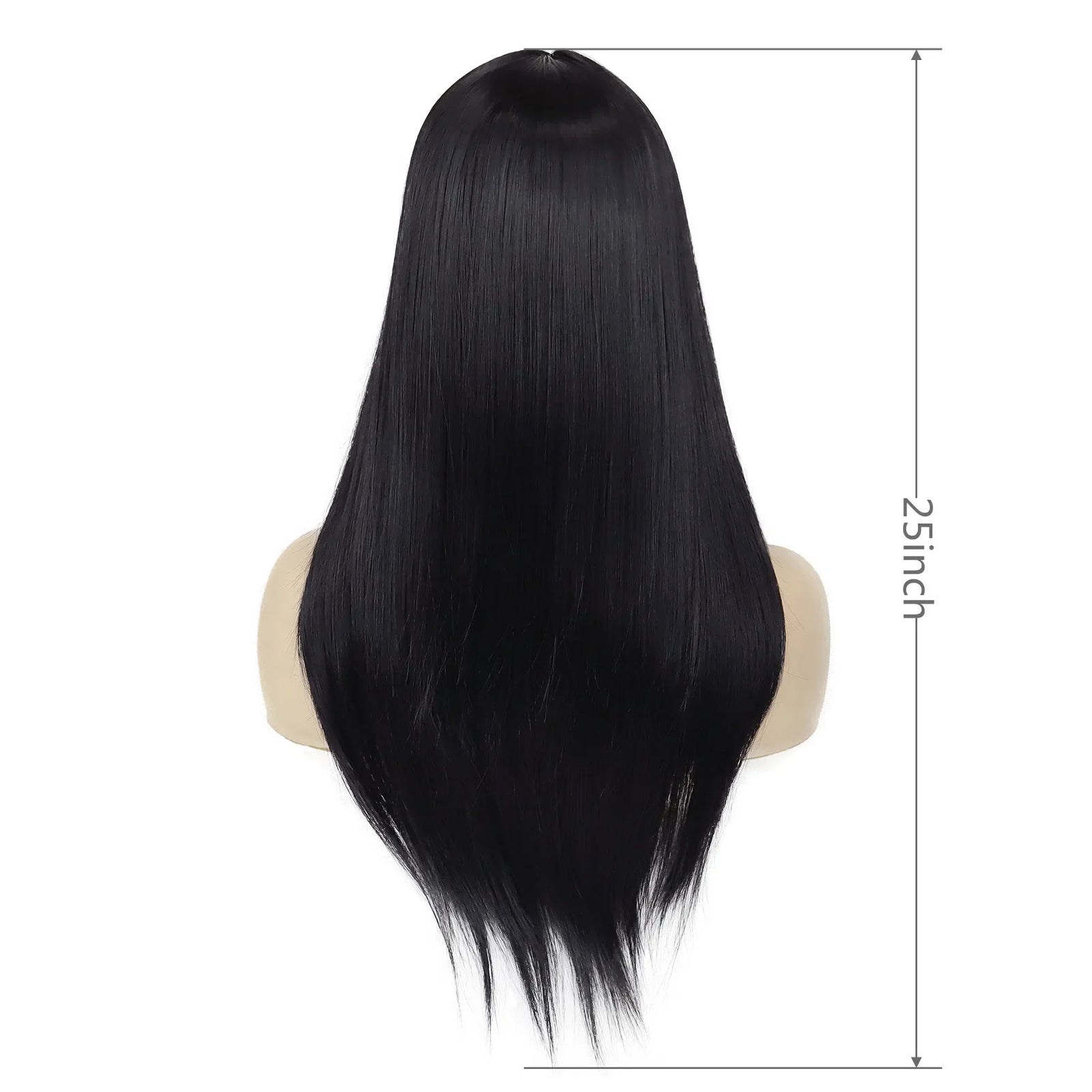 Synthetic Long Black Wigs for Women Natural Straight Hair TV Movie Cosplay Trendy Anime Wig Halloween Costome Addams