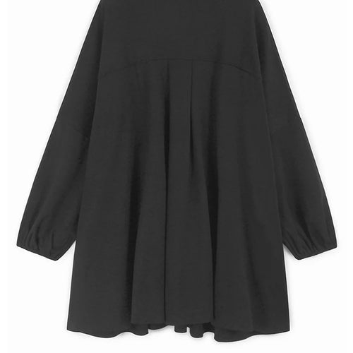 Load image into Gallery viewer, Women Black Pleated Hollow Out Big Size Elegant Mini Dress New V-Neck Long Sleeve Fashion Tide Spring Autumn 2025 1DH9549
