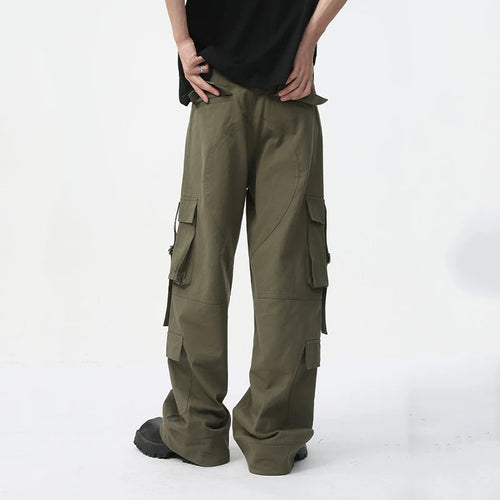 Load image into Gallery viewer, Men&#39;s Cargo Pants Long Summer Mid-rise Multi-pocket Design Fashion Loose Casual Male Overalls High Street 9C5680
