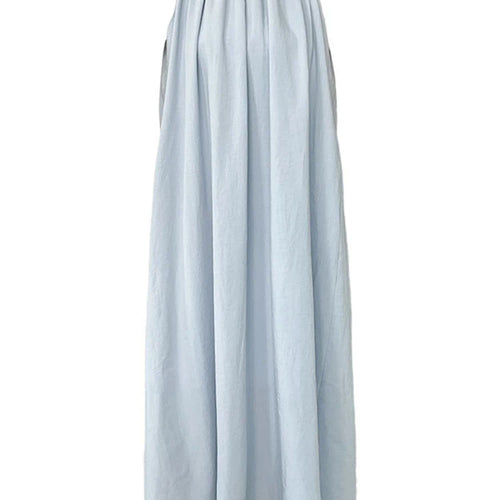 Load image into Gallery viewer, Women White Blue Knot Elegant Big Size Long Vest Dress New Halter Sleeveless Fashion Tide Spring Summer 2025 1DJ1282
