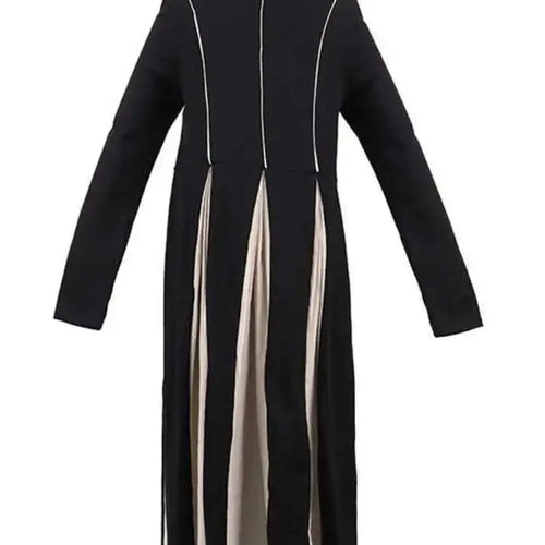 Load image into Gallery viewer, Women Black White Contrast Color Long Dress New Turtleneck Long Sleeve Loose Fit Fashion Tide Autumn Winter 2025  1DD2153
