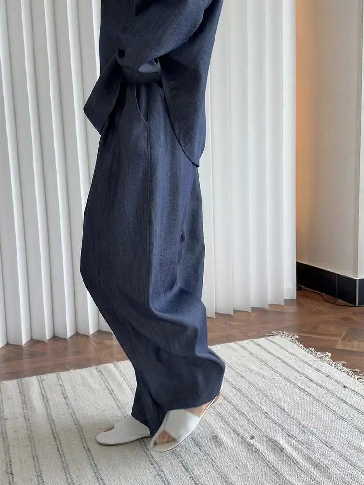 High Elastic Waist Beige Brief Casual Long Wide Leg Pants New Trousers Women Fashion Tide Spring Autumn 2025 1DJ0163