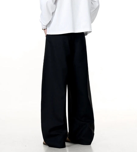 Trendy Men's Casual Pants Loose Fit Simple Solid Color Male Wide Leg Trousers American Style Men Bottoms Tide 9W1370