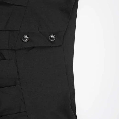 Load image into Gallery viewer, High Waist Black Pleated Botton Shaped Elegant Midi Half-body Skirt Women Fashion Tide New Spring Autumn 2025 CPG1936
