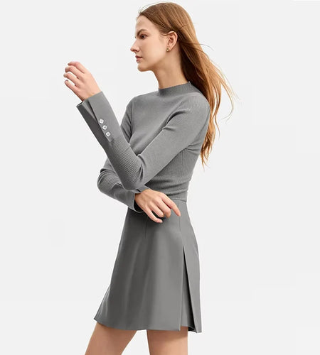 Minimalism Casual Shorts Skirts Women High Rase 2024 Autumn New Fashion Commuter Lady Straight Blazer A-Line Skirt 12343035