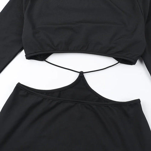 Load image into Gallery viewer, Hollow Out Long Sleeve Sexy Maxi Dress For Women Black Solid Backless Bodycon Club Party Sexy Long Dress Elegant
