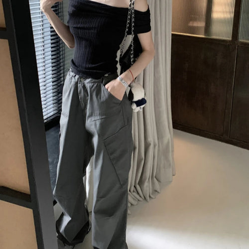 Load image into Gallery viewer, Slash Neck Short Sleeve Y2k Aesthetic T-Shirts Women Chic Off Shoulder Slim Tshirts Summer Fashion Casual Bottoming Tee Shirts
