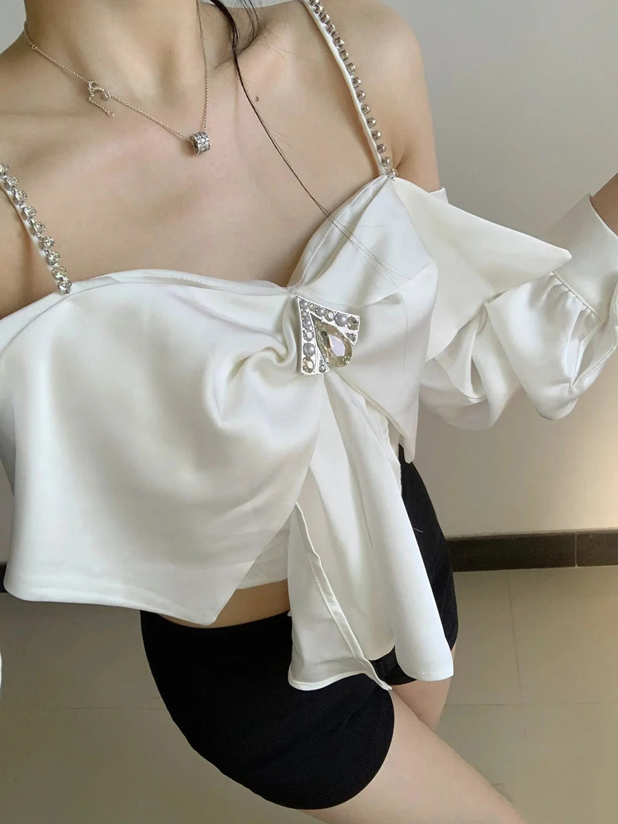 Solid Spliced Diamonds Vest For Women Square Neck Sleeveless Backless Patchwork Zipper Vests Female Fashion Style