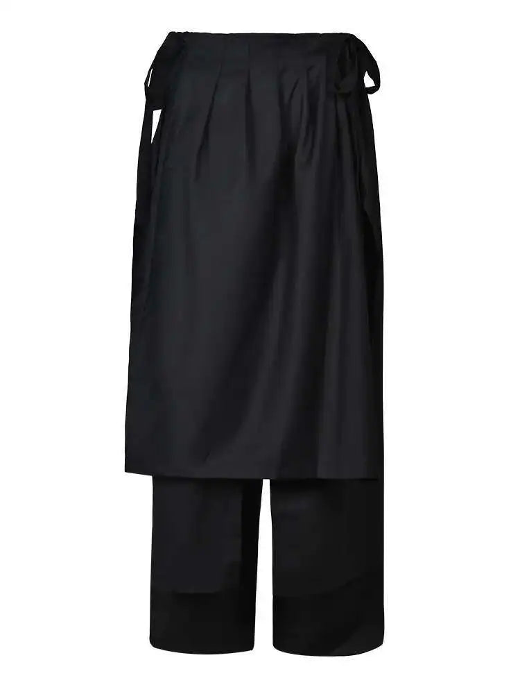 High Elastic Waist Black Irregular Long Wide Leg Pants New Loose Fit Trousers Women Fashion Spring Autumn 2025 1DF366401