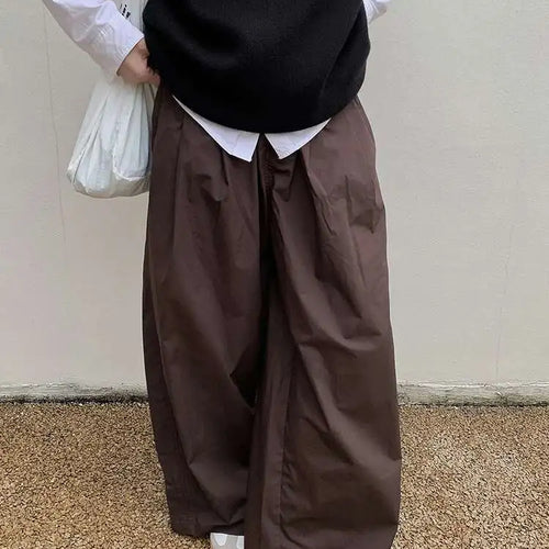 Load image into Gallery viewer, High Elastic Waist Coffee Pocket Brief Long Wide Leg Pants New Trousers Women Fashion Tide Spring Autumn 2025 1DH8354
