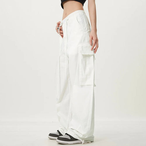 Load image into Gallery viewer, Men's Cargo Pants New American Elastic Waist Wide Leg Overalls Pockets Male Casual Straight  Trousers Spring 2025 9W1373
