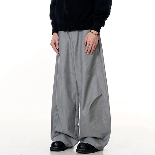 Load image into Gallery viewer, Men's Suit Pants New American High Street Curved Knife Chic Loose Pleated Niche Design Solid Color Male Trousers 9W1951
