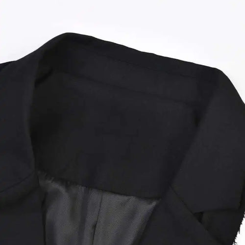 Load image into Gallery viewer, Women Black Irregular Color-block Big Size Blazer New Lapel Long Sleeve Jacket Fashion Tide Spring Autumn 2025 1DF308001
