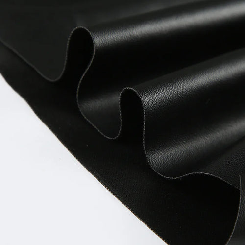 Load image into Gallery viewer, Ruched PU Leather Sexy Tank Tops For Women Fashion Oblique Shoulder Sleeveless Backless Skinny Crop Tops Elegant
