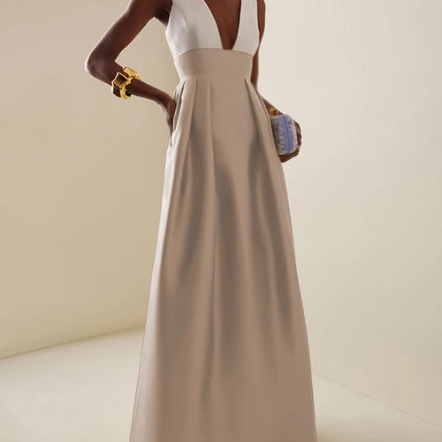 Load image into Gallery viewer, Women&#39;s Elegant Evening Cocktail Maxi Dresses 2025 High Waisted Deep V-Neck Sexy Dress for Woman Party Wedding Guest
